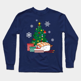 Happy Sushi Around The Christmas Tree Long Sleeve T-Shirt